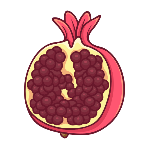 A pomegranate, cut open